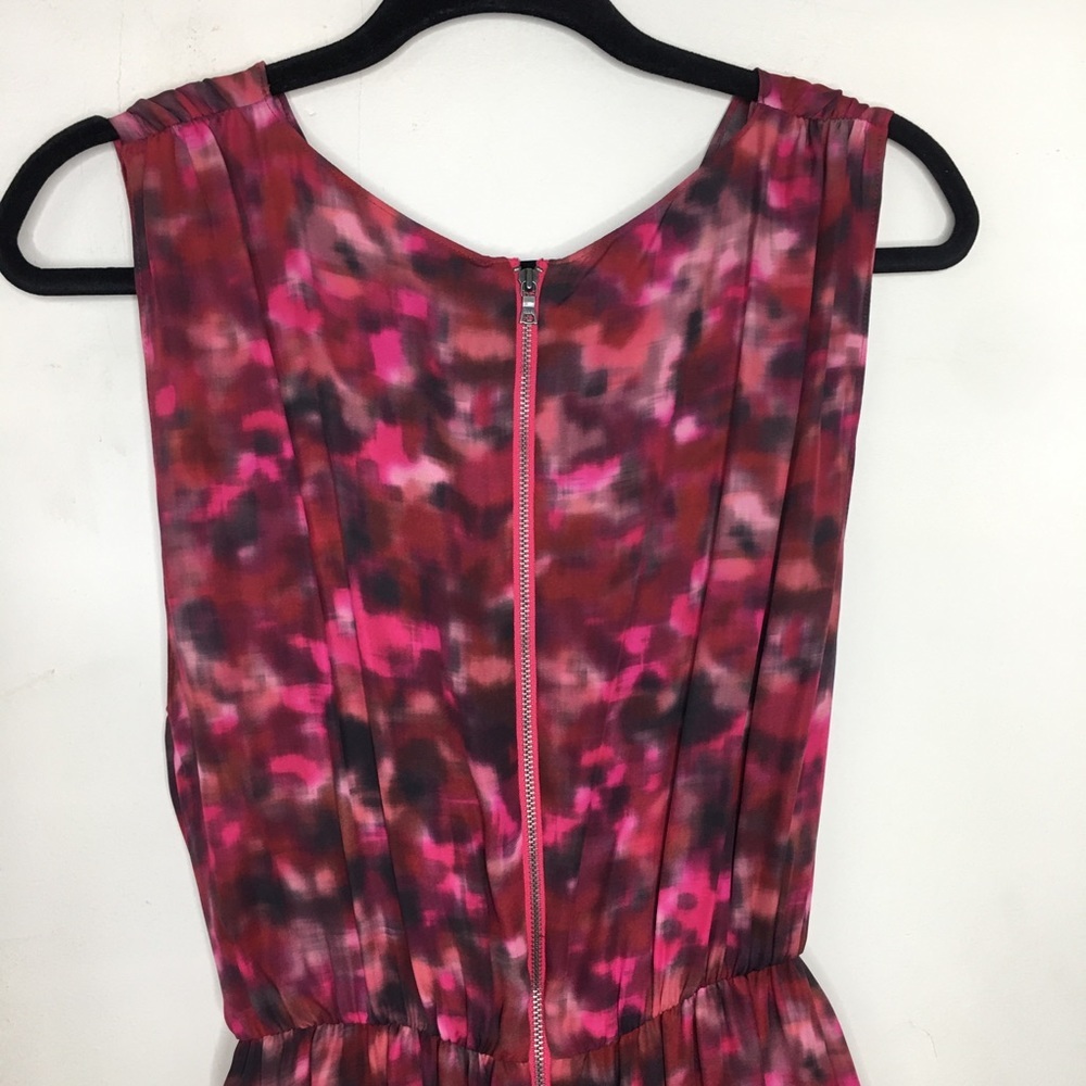Alicia + Olivia Red‎ Watercolor Silk Mini Dress - Picture 12 of 16